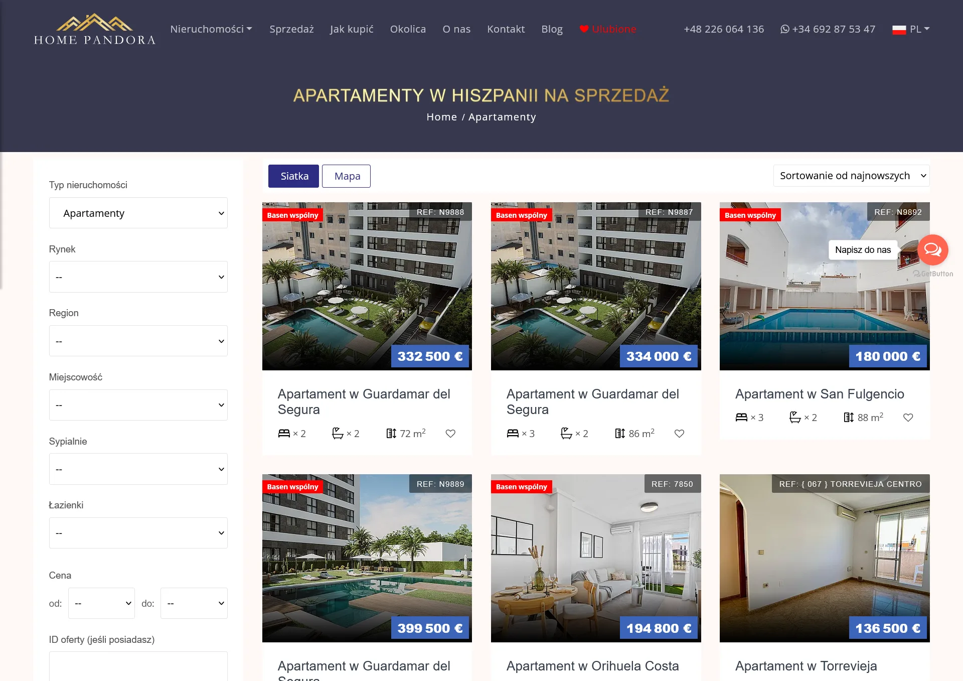 Wyszukiwarka ofert portalu homepandora.com